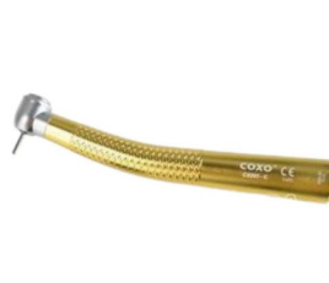 Наконечник CX207-C1-2SP - турбинный наконечник с одноточечным спреем, золотистый цвет (Midwest 4), Coxo / Китай