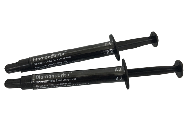 Даймондбрайт Флоу / Diamondbrite Flowable (A2) - жидкотекучий микрогибридный композит свотового отверждения (1шпр*2г), Diamondbrite / США